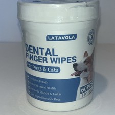 Dental Finger Wipes for Dogs  Cats - 60pcs - LATAVOLA Brand EXP 08/27/2027