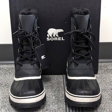 Sorel "Caribou" Men's Insulated Waterproof Leather Boot Black/Dark Stone - NEW