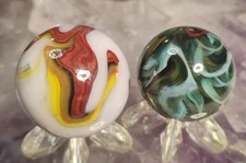 .82"-.72" JABO MARBLES LOT -GLASS SWIRL TOYS NM