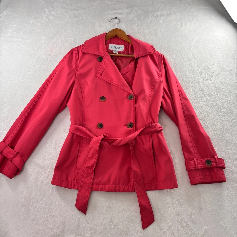 Jaqueta de couro rosa feminina JG Hook tamanho 12 forro de poliéster estilo retrô. - Imagem 2 de 4