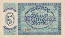 Karlsruhe - Stadt - 5 Millionen Mark - KN 6st - Keller 2582.f.