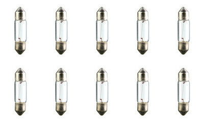 Box of 10 #6428 Automotive Festoon Lamp Bulb, 12V, 3W, SV7-8
