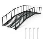 Metal Garden Bridge 8 FT with 4 Ground Stakes, 770 lbs Capacity Black Powder ...