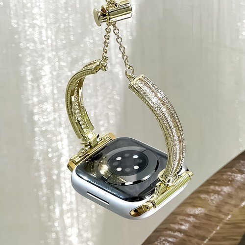 Crystal Metal Band For Apple Watch Series 10/9/8/7/6/SE Slim Adjustable Bracelet - Picture 6 of 15