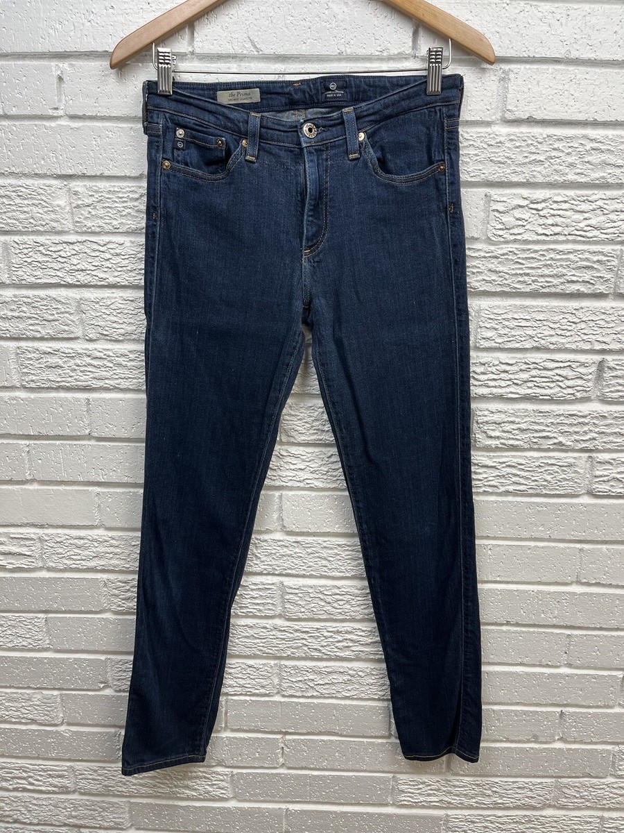 Adriano Goldschmied The Prima Mid Rise Cigarette Jeans Sz 29 R Medium Dark  Wash