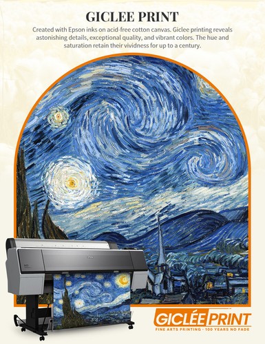 Starry Night by Vincent van Gogh Art Reproduction Giclee Print Canvas Wall Decor - Picture 19 of 56