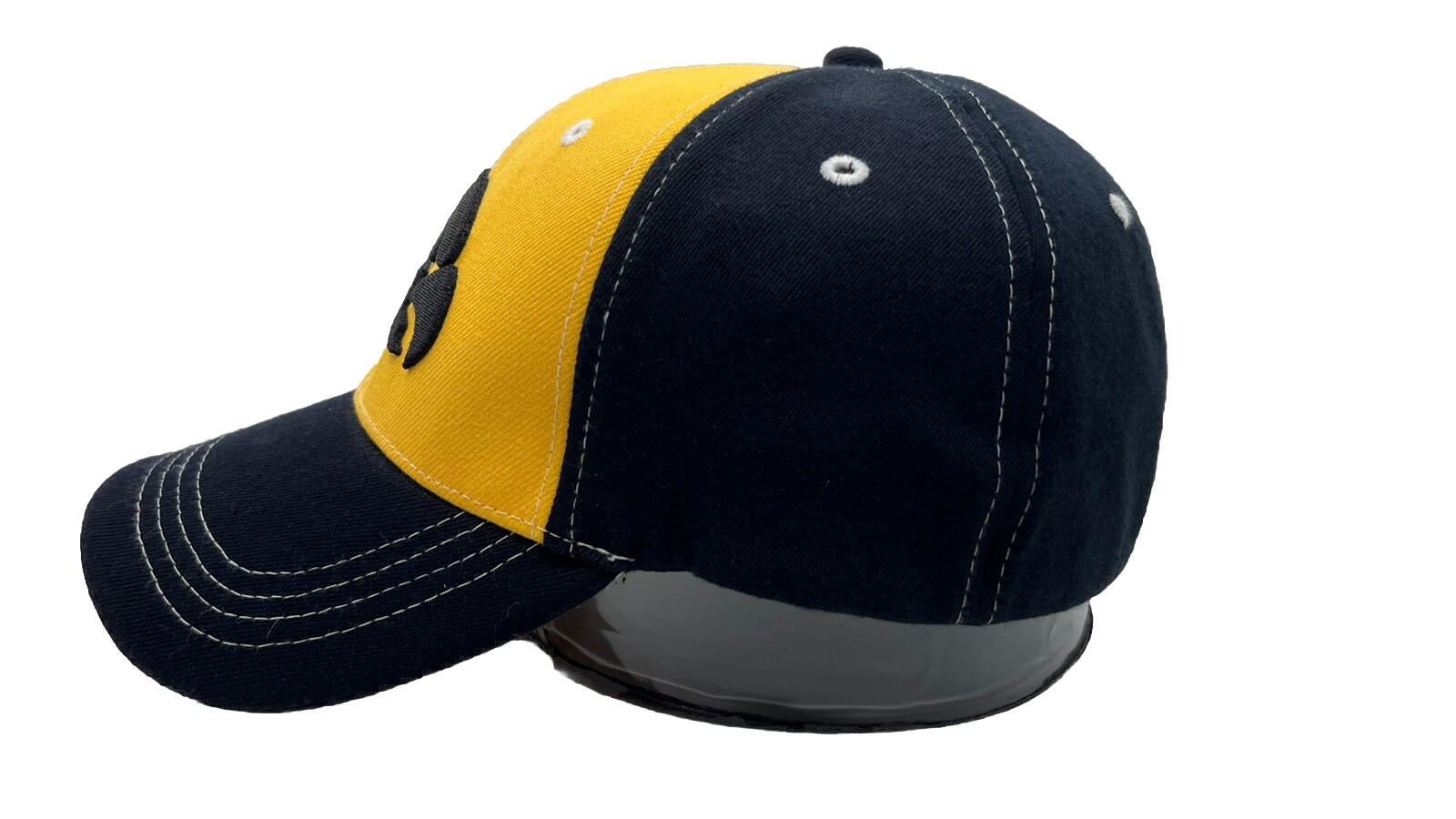 University of Iowa Hawkeyes Hat Black Yellow Baseball Cap OSFM Raised Logo