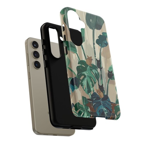 Phone-Ink iPhone, Pixel, Samsung Galaxy Case - Monstera Green Plant Cats - 第 119/191 張圖片