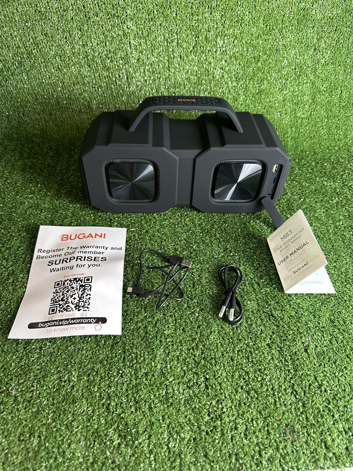 BUGANI M83 Portable Bluetooth Speakers - Black Open Box