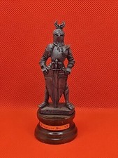 Pewter Knight w/ Shield on Wood Base 156