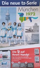 2022 Olympische Spiele München 1972 Waldi Dirndl Poster TZ Zeitung Aushang 