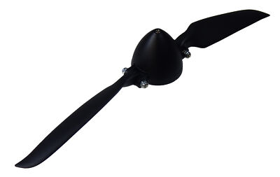 Schwarzer Spinner 38 mm MIT Klappluftschraube 10x8''