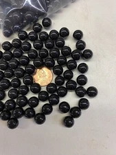 Vintage Small Opaque Black Glass West Virginia Marbles - Approximately 9mm