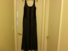 Nine West Black With Beige Long Dress Size 14