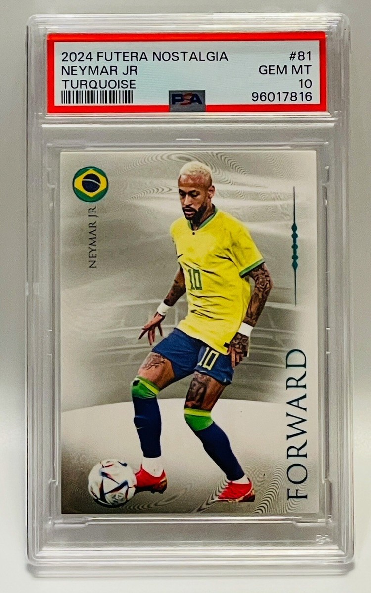 Neymar Jr *9/40* 2024 Futera Nostalgia Turquoise *PSA 10* 81