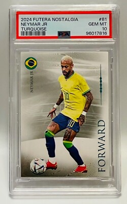 Neymar Jr *9/40* 2024 Futera Nostalgia Turquoise *PSA 10* 81