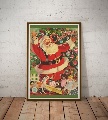 1949 Night Before Christmas Book POSTER! (up to 24'' x 36'') - Santa Claus - Tree