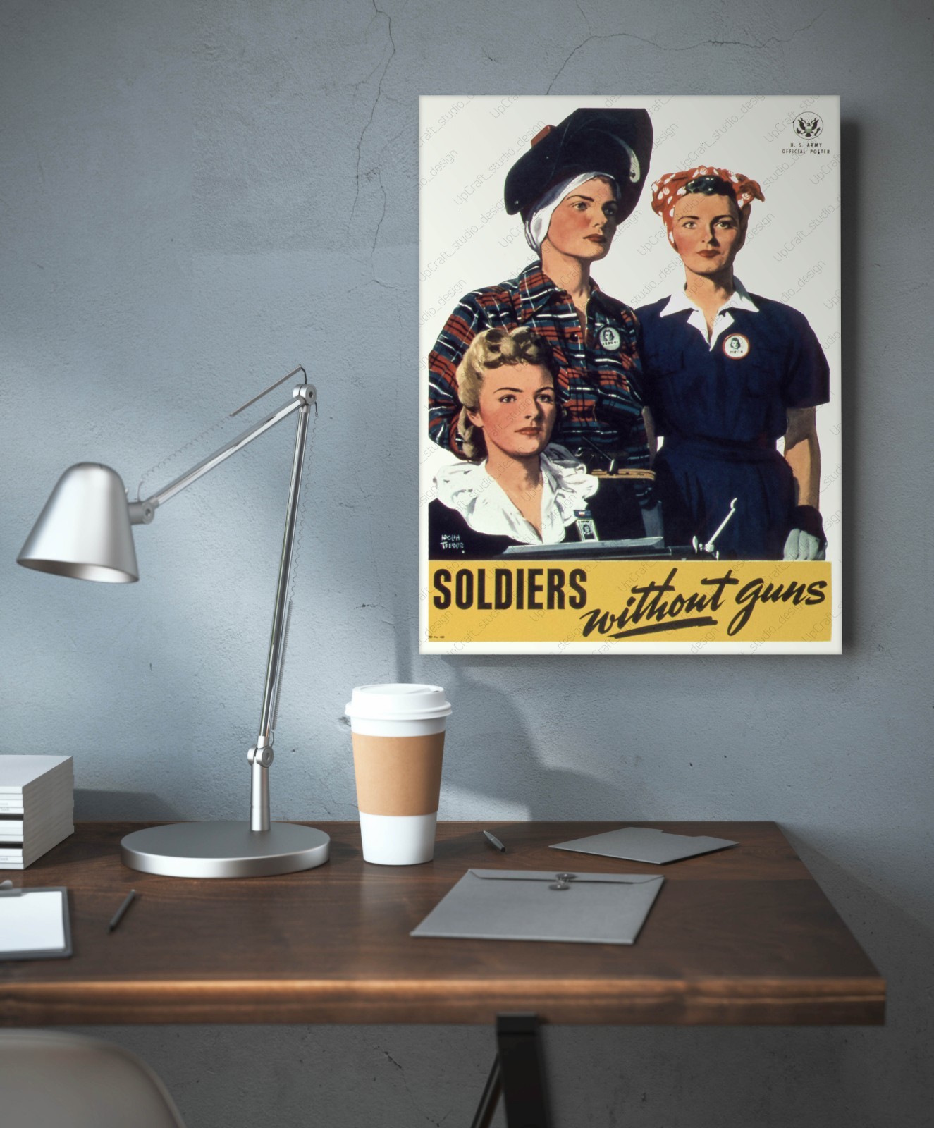 WW2 US Propaganda Poster Soldiers Without Guns, WW2 Women, Military