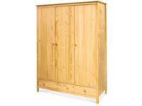 Kleiderschrank Massivholzschrank 3-TüRiger Schrank Tobino Kiefer Natur 3T 3SK