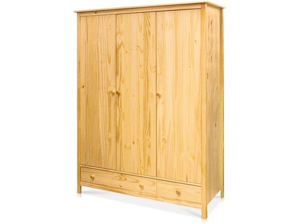 Kleiderschrank Massivholzschrank 3-TüRiger Schrank Tobino Kiefer Natur 3T 3SK-image