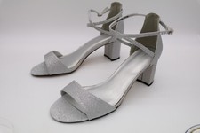 TOUCH UPS by BENJAMIN WALK JACKIE Sz 11 SILVER SPARKLE STRAPPY PUMPS BLING SHOE