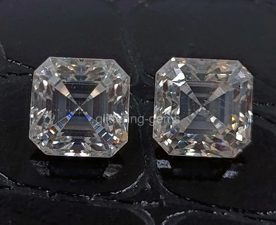 2 Ct CVD Loose White Color Diamond Pair Asscher Certified VVS1 Gemstone - Image 3 of 4