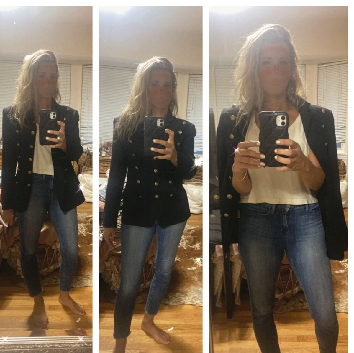 ジャケット・アウター 80s 90s Vintage Navy Blazer Jacket USA Vintage 80s/90s Navy Blazer / Jacket with Gold Buttons 4/ Small