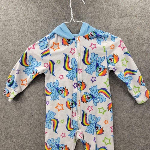 My Little Pony 2015 Hasbro Pajamas Girls XS One Piece Zipup Sleeper Hoodie - Picture 3 of 11
