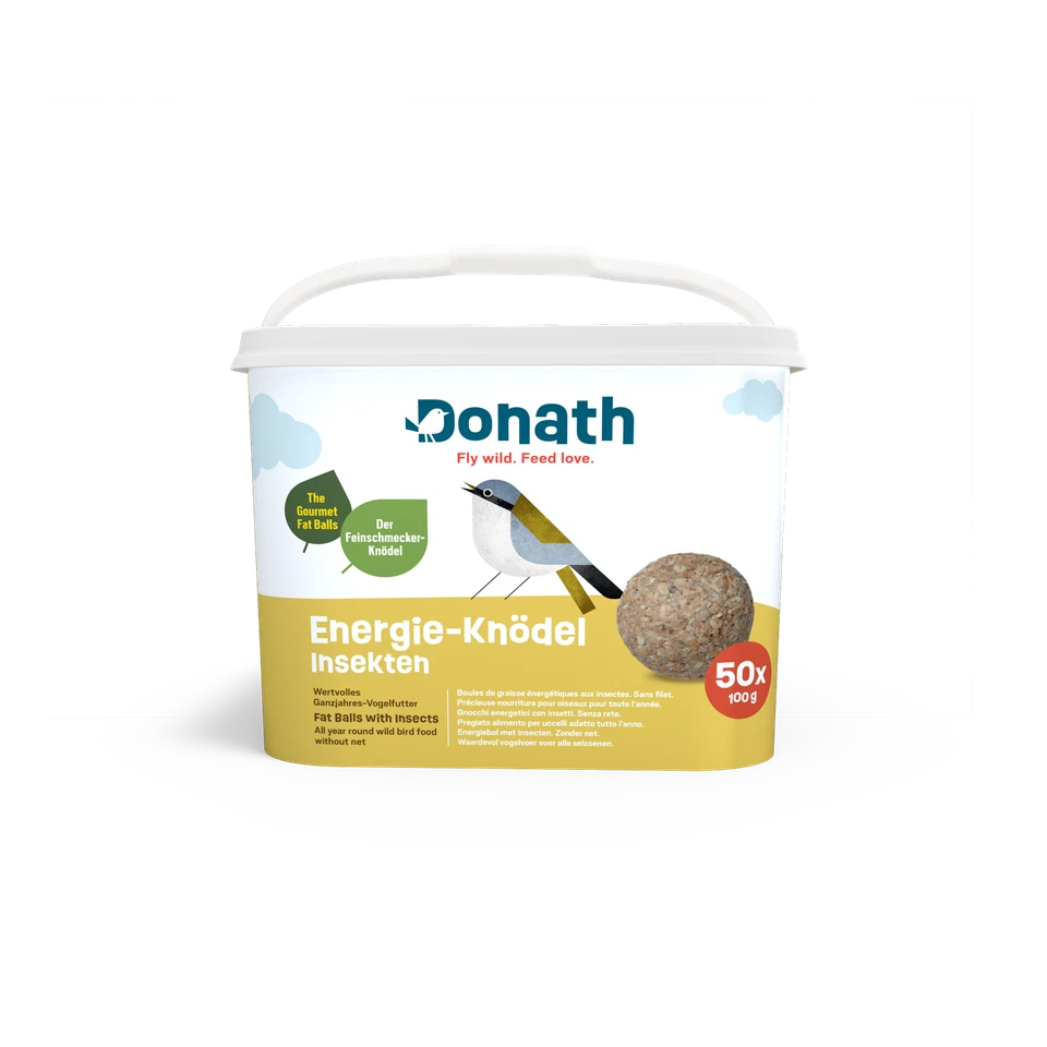 Donath Ganzjahres-Vogelfutter Energie-Knödel Insekten 50 x 100g (ohne Netz)