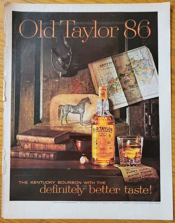 1960 Magazine Ad - Old Taylor 86 Kentucky Straight Bourbon Whiskey