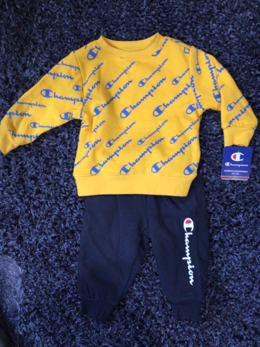Champion yellow and blue sale sweatpants