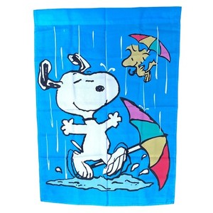 Snoopy Woodstock Peanuts Dancing In The Rain Outdoor Flag 40 X 29 Ebay