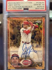 2023 Topps Gilded Joey Votto Gold Etch Orange Auto /25 PSA 10 GEM MINT Reds 