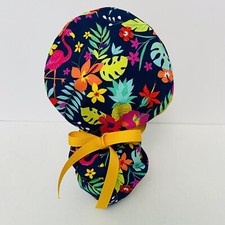 women surgical cap ponytail style - Tropical Bloom