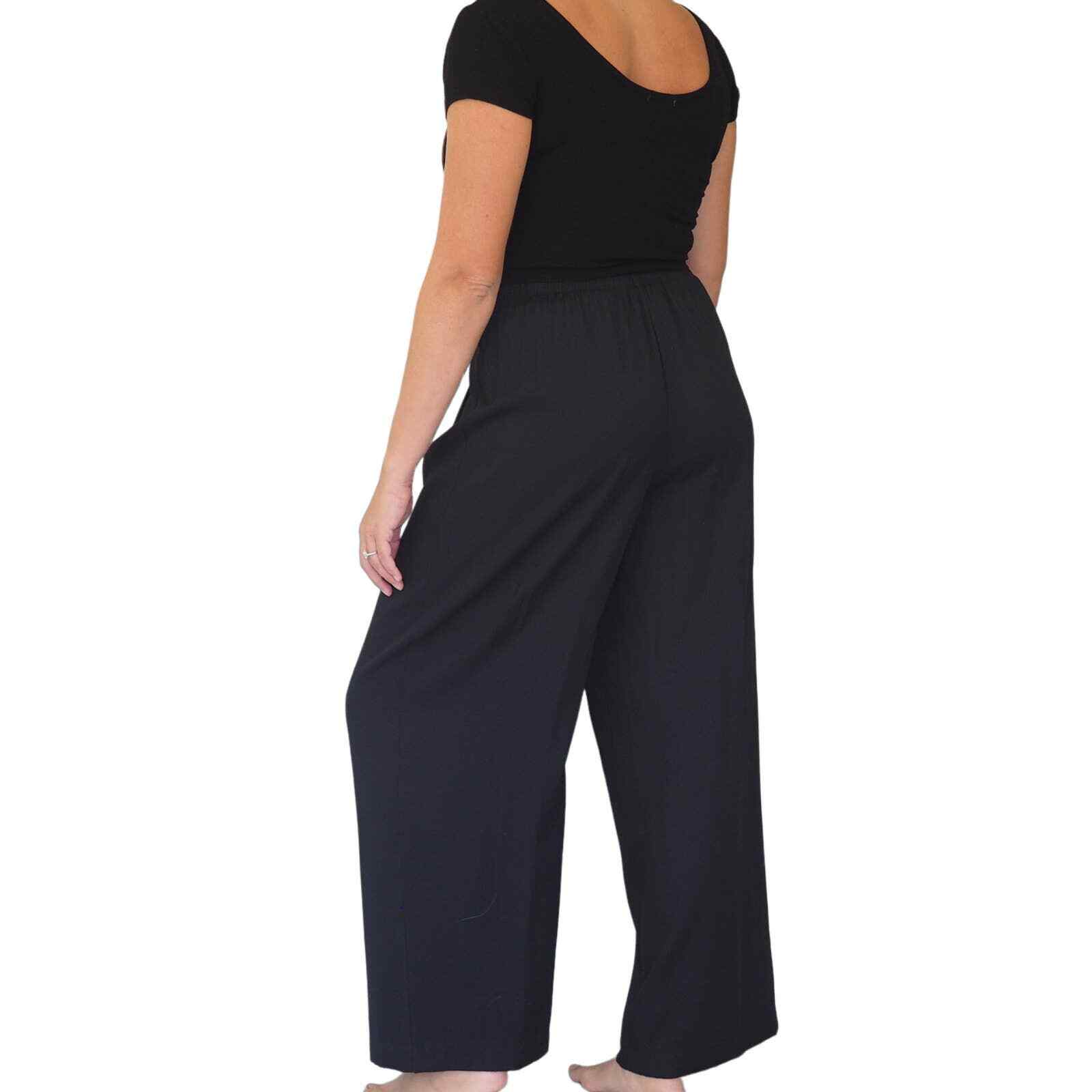 Vintage Black Wide Leg Slacks Pants Suit Pants and Top Set Size M