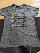 Womens marvel "this mom is," gray t-shirt sz l