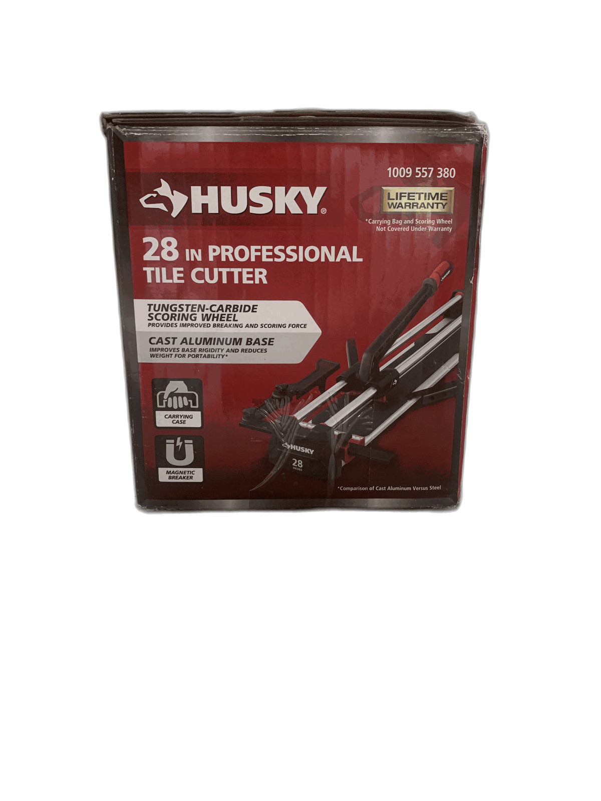 Husky 28 in. Tile Cutter with Tungsten Carbide Blade and Adjustable Gauge