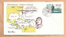 50th ANNIV CHARLES LINDBERGH FLIGHT GOOD WILL TOUR DEC 30,1977 BELIZE CITY  +
