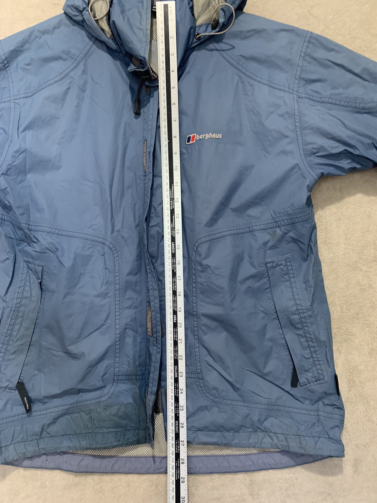 BERGHAUS AQUAFOIL Waterproof Hooded Rain Jacket Womens Size UK 14 Blue