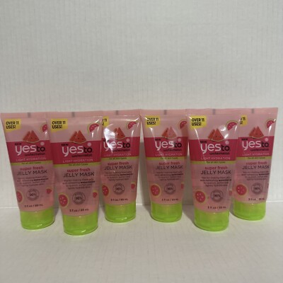 Yes To Watermelon Light Hydration Super Fresh Jelly Mask 3 oz Lot of 6