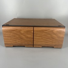 VINTAGE 1980 s 16 CAPACITY VHS TAPE 2 DRAWERS STORAGE UNIT FAUX WOOD