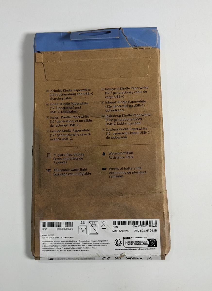 Amazon Kindle Paperwhite (SA568B) 12th Gen 16GB- Black | eBay