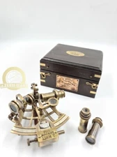 Nautical Solid Brass J Scott London Navigation Sextant W/Hardwood Box