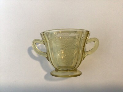 INDIANA Recollection footed open sugar Depression glass light amber