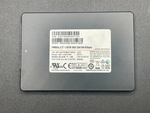 MZ-7LM1T9N Samsung PM863A Series 1.92TB 2.5 inch SATA3 SSD Lower power on time