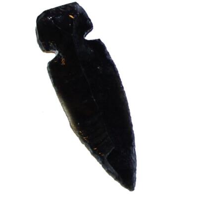 Pfeilspitze aus Obsidian schwarz aus Mexiko Handarbeit 1 Stück