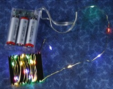 2 Battery op string 35 LED Fairy Lights Multicolor bright mini Christmas 7.25'L