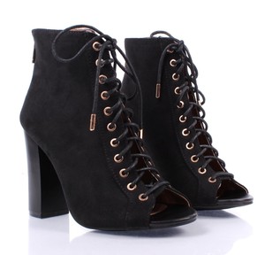 black booties open toe high heels