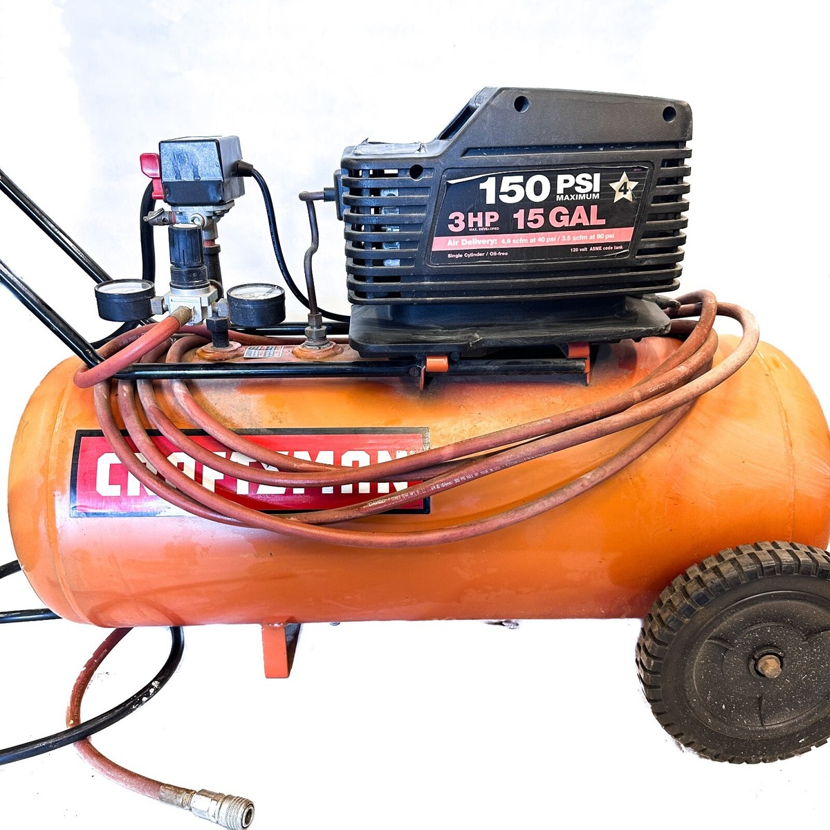 Sears Craftsman 919.167241 Oil Free Compressor 3 HP, 15 Gal, 8.6