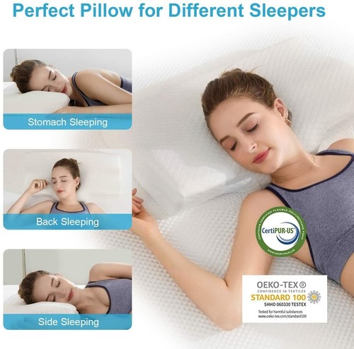 Milemont Memory Foam Pillow, Pillows for Sleeping, CertiPUR-US, Standard Size - Picture 3 of 12